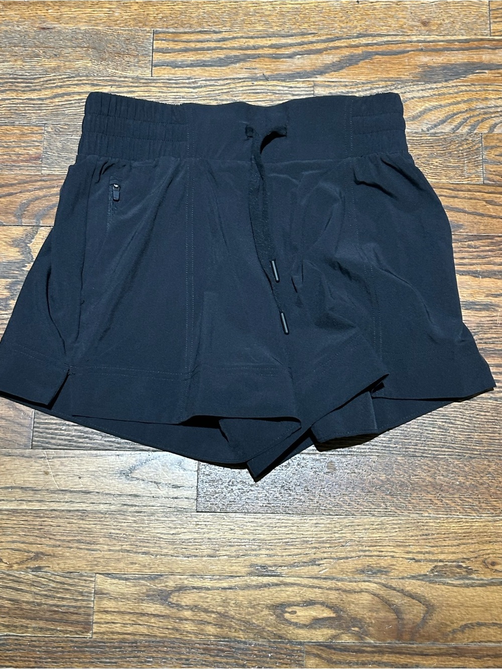 Black Athletic Shorts with Drawstring - Picture 3 of 8